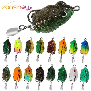 Cheap 2.5cm/3g Mini Frog Fishing Lures With Spoon Double Hooks Artificial  Fake Bait Soft Jump Frog Bait
