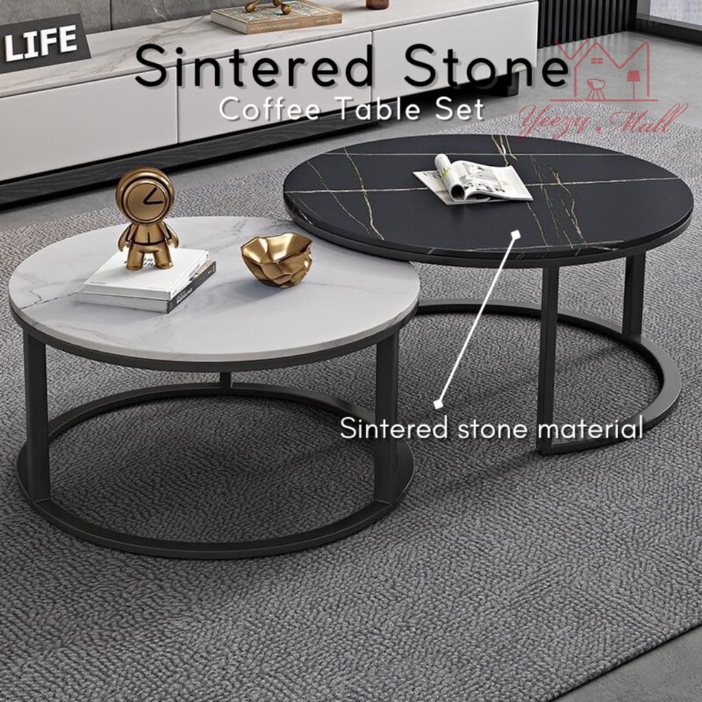 80+60 YeezyMall Sintered Stone Ceramic Coffee Table 2in1 Marble Design ...
