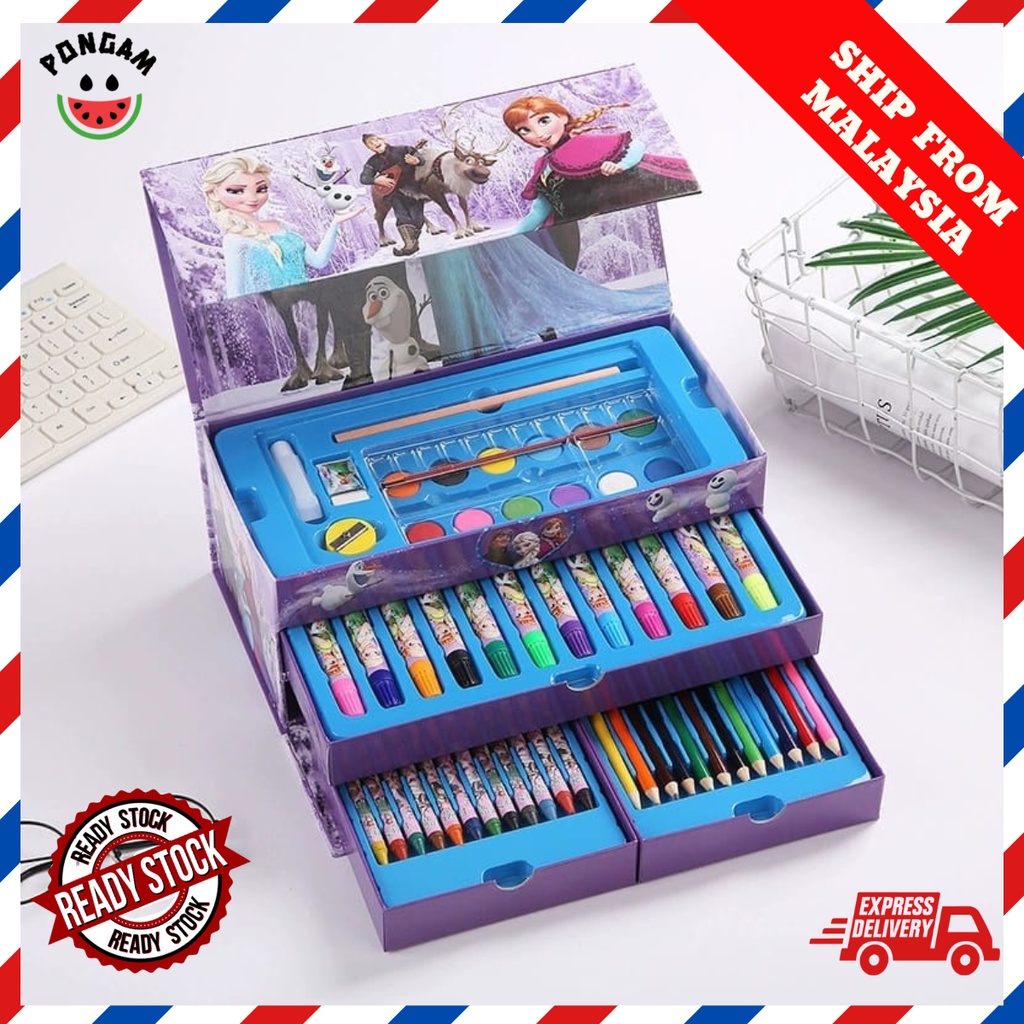 Frozen 54Pcs/Set Kids Drawing Art Set Cartoon Painting Pen Colour ...