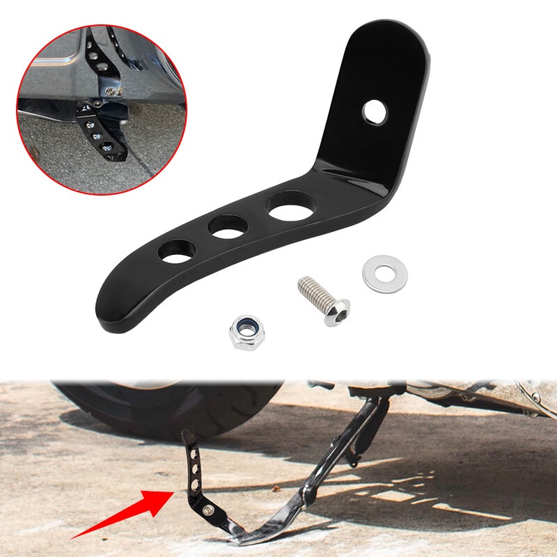Motorcycle Foot Pedal Black Stand Kickstand Extension For Harley
