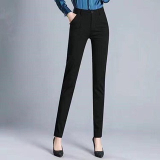 新款弹力职业长裤女显瘦黑色工作裤大码工作服工装直筒春秋西裤女New Elastic Professional Pants Women's Slim  Black Work Pants Large Work Suits Work Suits St20230529