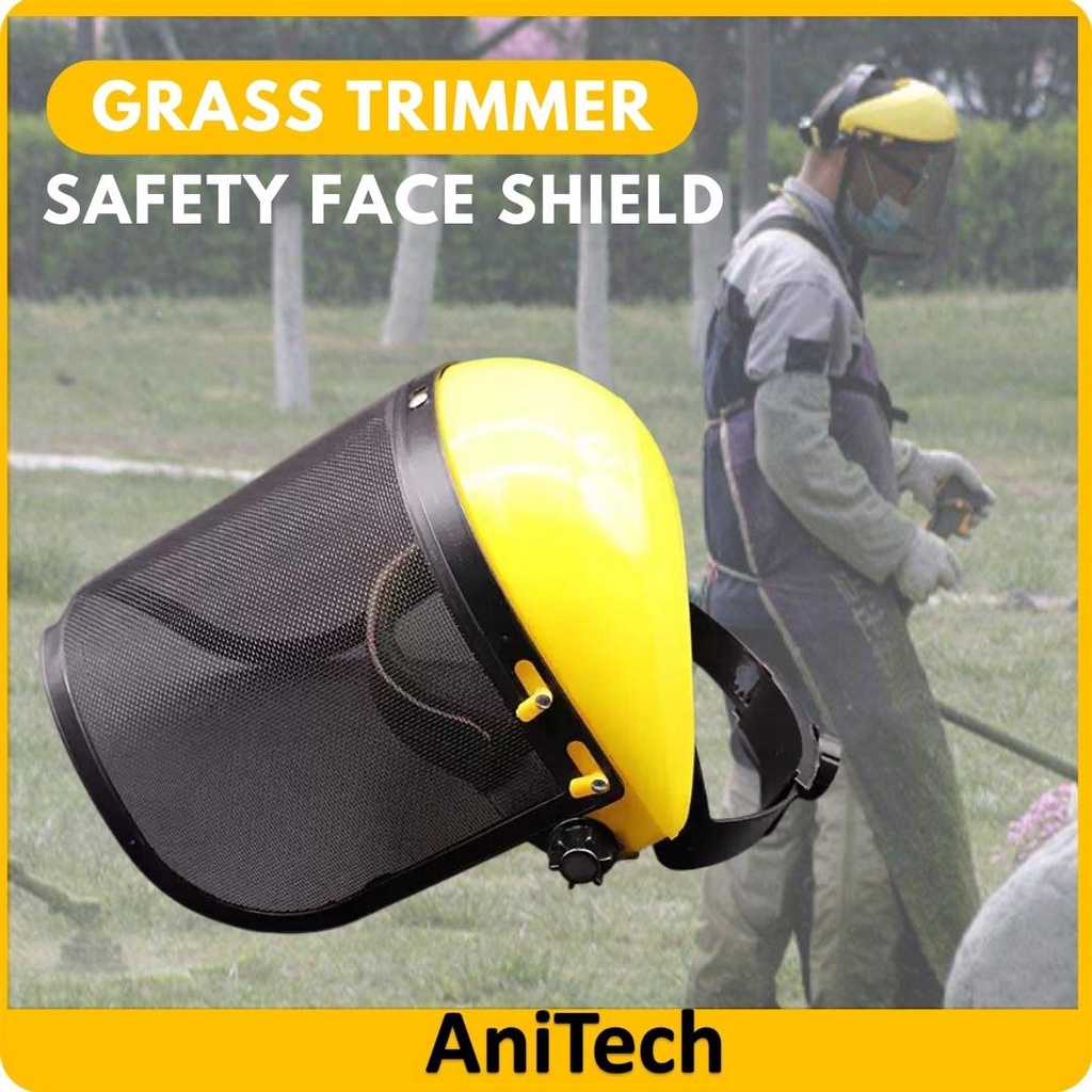 High Quality Liftable Face Shield Garden Grass Trimmer Safety Helmet Hat Full Face Mesh Visor