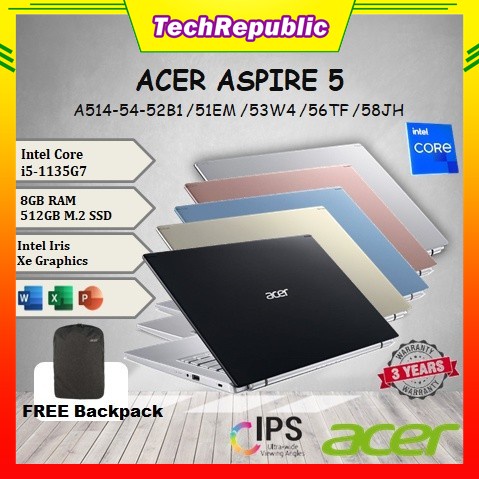 ACER ASPIRE 5 A514-54-52B1 / 51EM / 53W4 / 56TF / 58JH 14