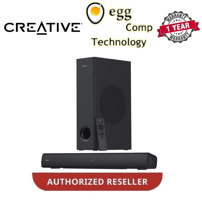 Creative Stage V2 2.1 Soundbar with Subwoofer, Clear Dialog and