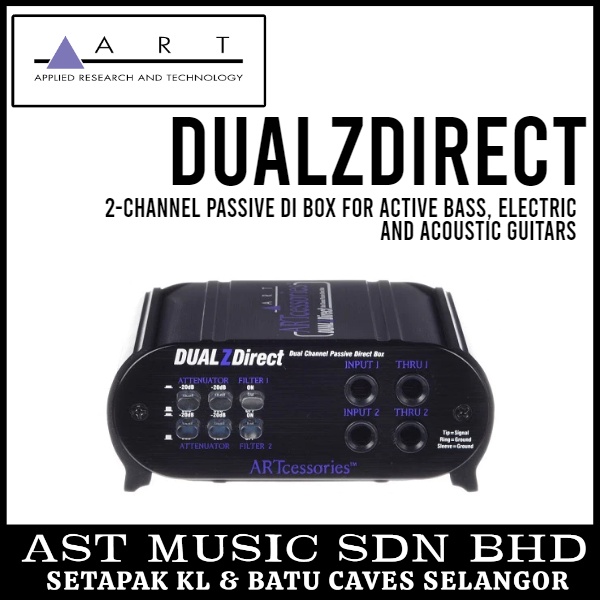 ART DUAL Z Direct 2channel Passive DI Box for Active Bass, Electric