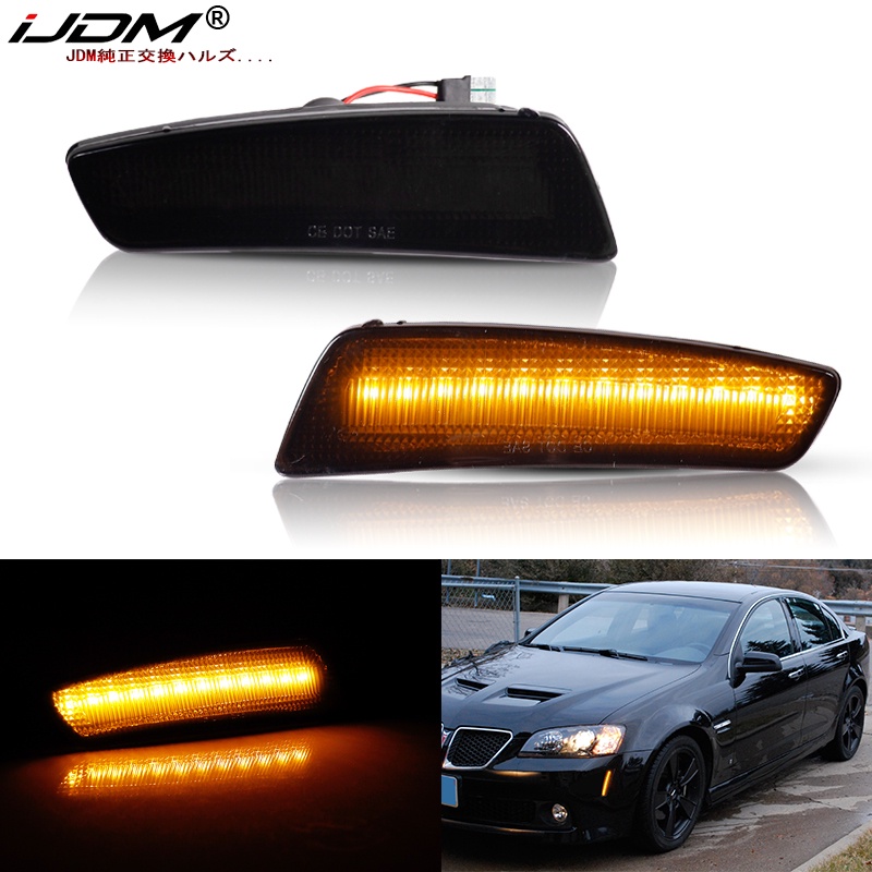 iJDM Smoked Lens Amber Yellow LED Bumper Side Marker Light For 2008 ...