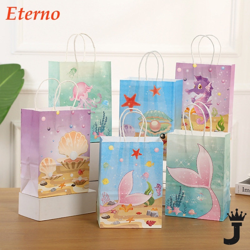JK Mermaid Tail Boxes Ocean Series Paper Gift Bag Birthday Party ...