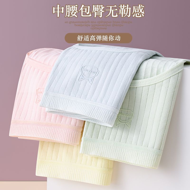 4pcs Mid Waist Panties Women Soft Cotton Antibacterial Breathable Underwear Seluar Dalam Wanita 9935