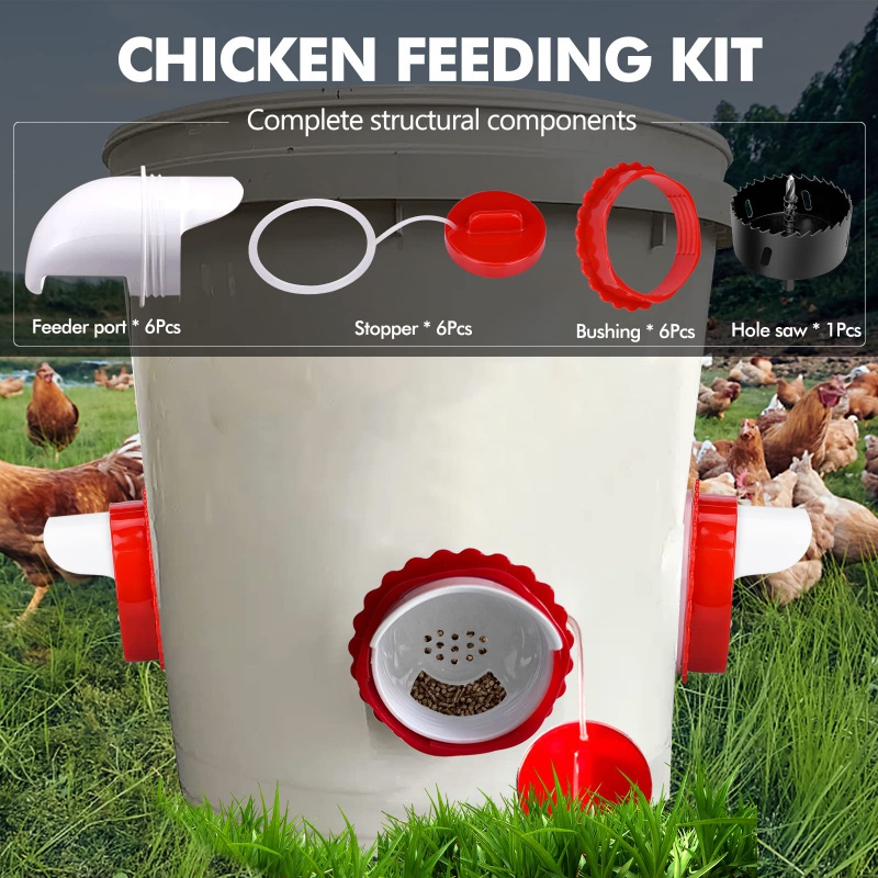 Ready Stock DIY Chicken Feeder Kit Automatic & No Waste Poultry Feeder