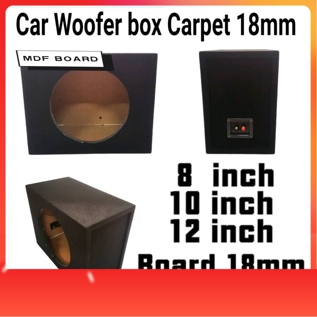 CHIA Car Woofer box Carpet 8inch, 10inch,12inch single board papan