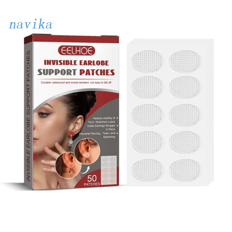 NAV 100Pcs/box Lobe Support Patch Invisible Earring Sticker for Split ...