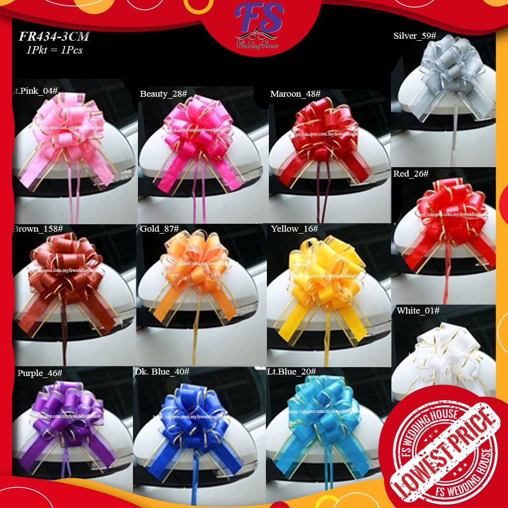 RIBBON READY MADE/BUNGA RIBEN/RIBEN TARIK/BUNGA RIBEN HANTARAN/DIY ...