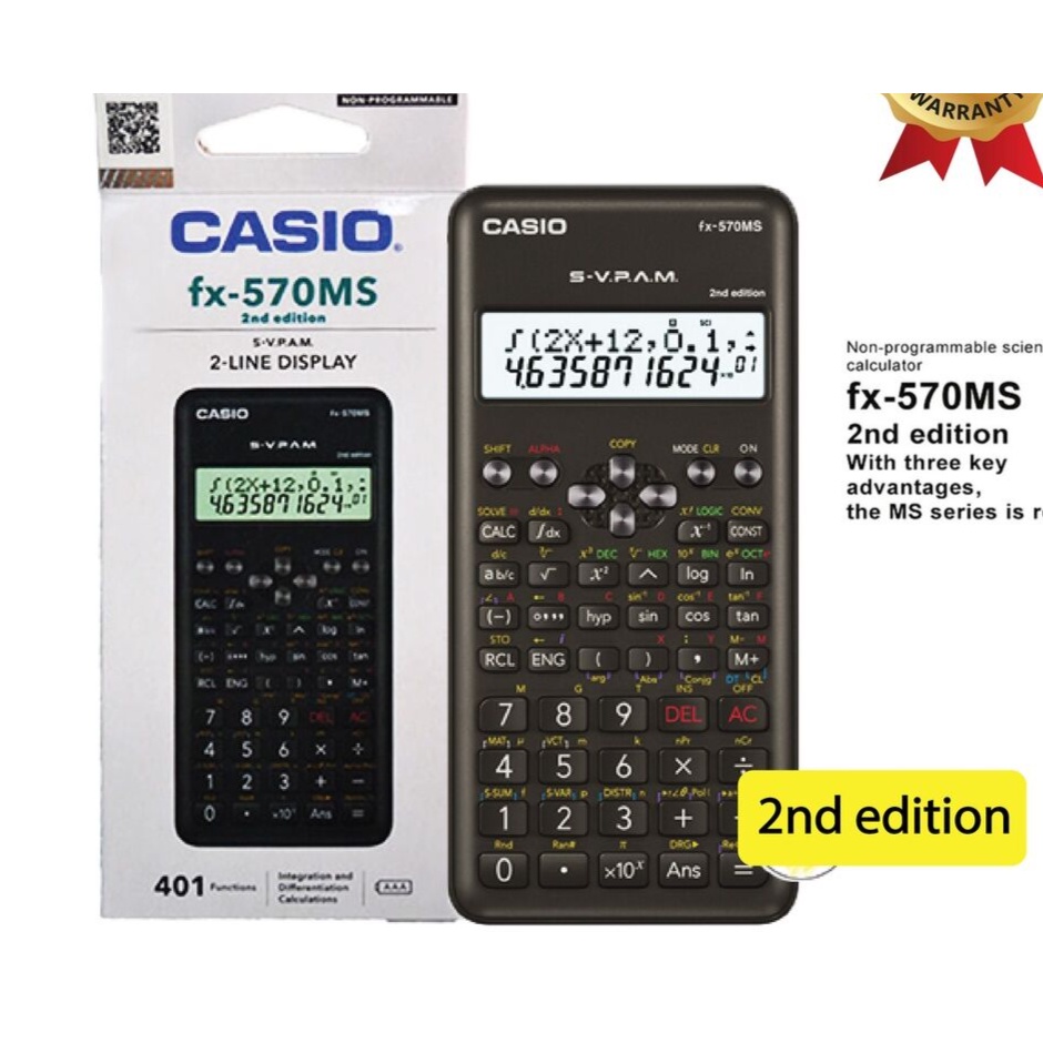 Casio Scientific Calculator Fx-570ms 2nd Edition | Shopee Malaysia