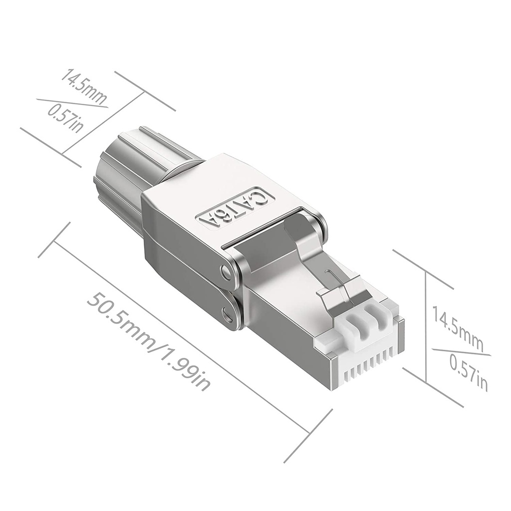 Zoerax Tool-Free Reusable Shielded RJ45 Cat6A/Cat7 Cat8 Connectors ...