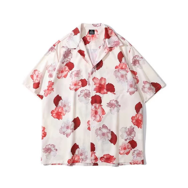 Unisex Trend Japanese Short Sleeve Loose Hawaiian Shirt Men Women ...