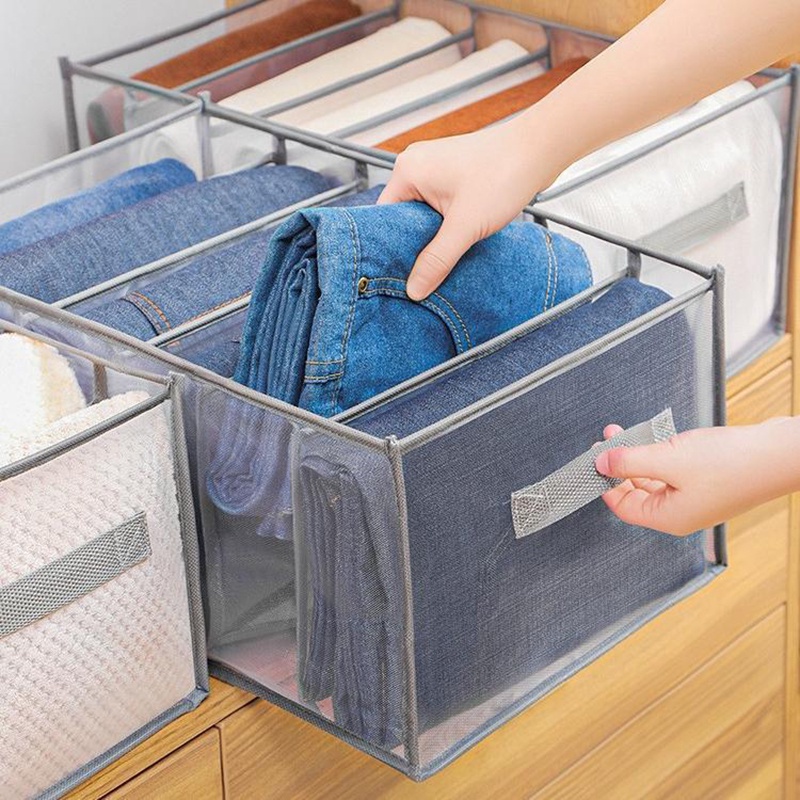 【G&M.my】 Jeans Storage Boxes Closet Organizer Foldable Underwear ...