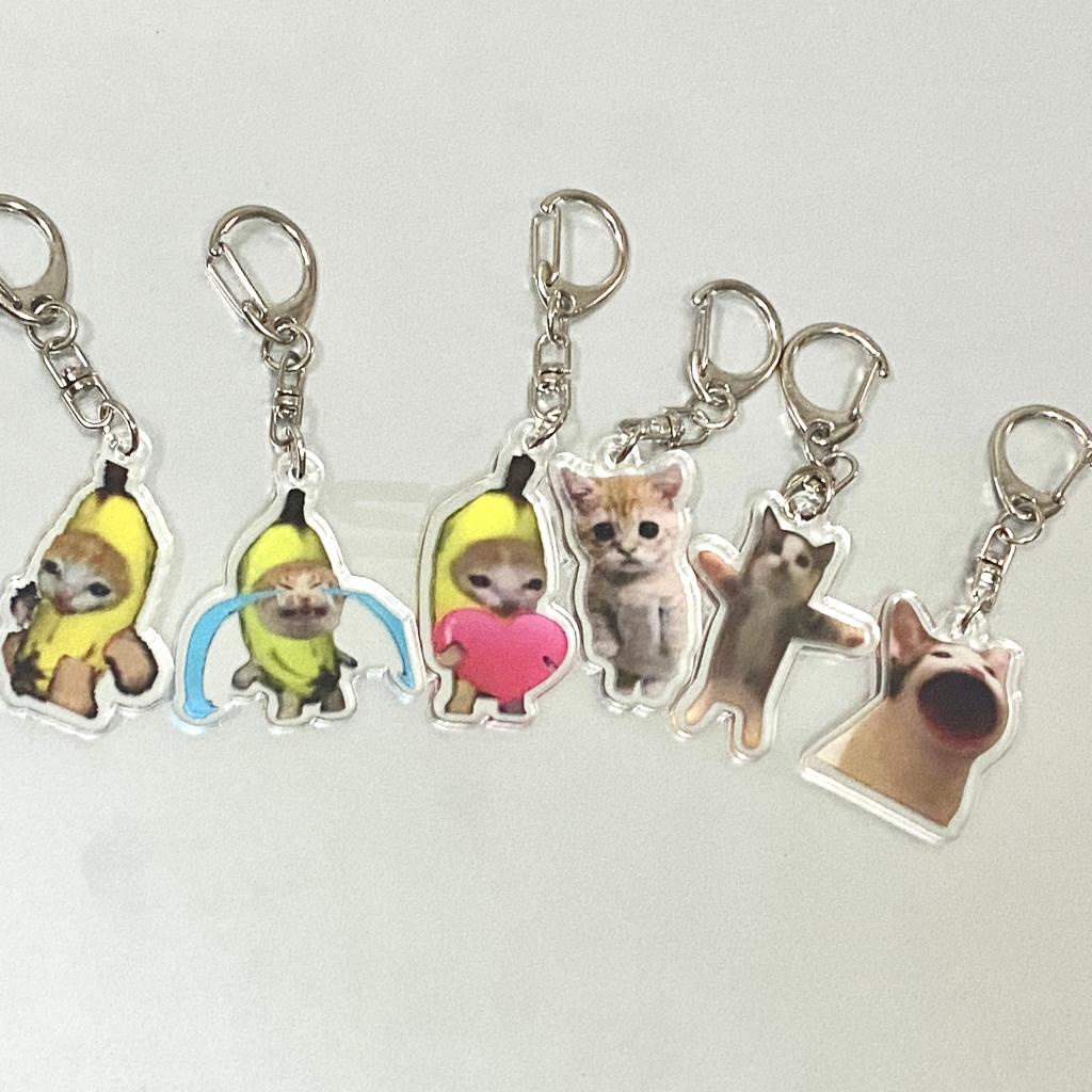 Steve Cute Crying Banana Cat Keychain Shopee Malaysia