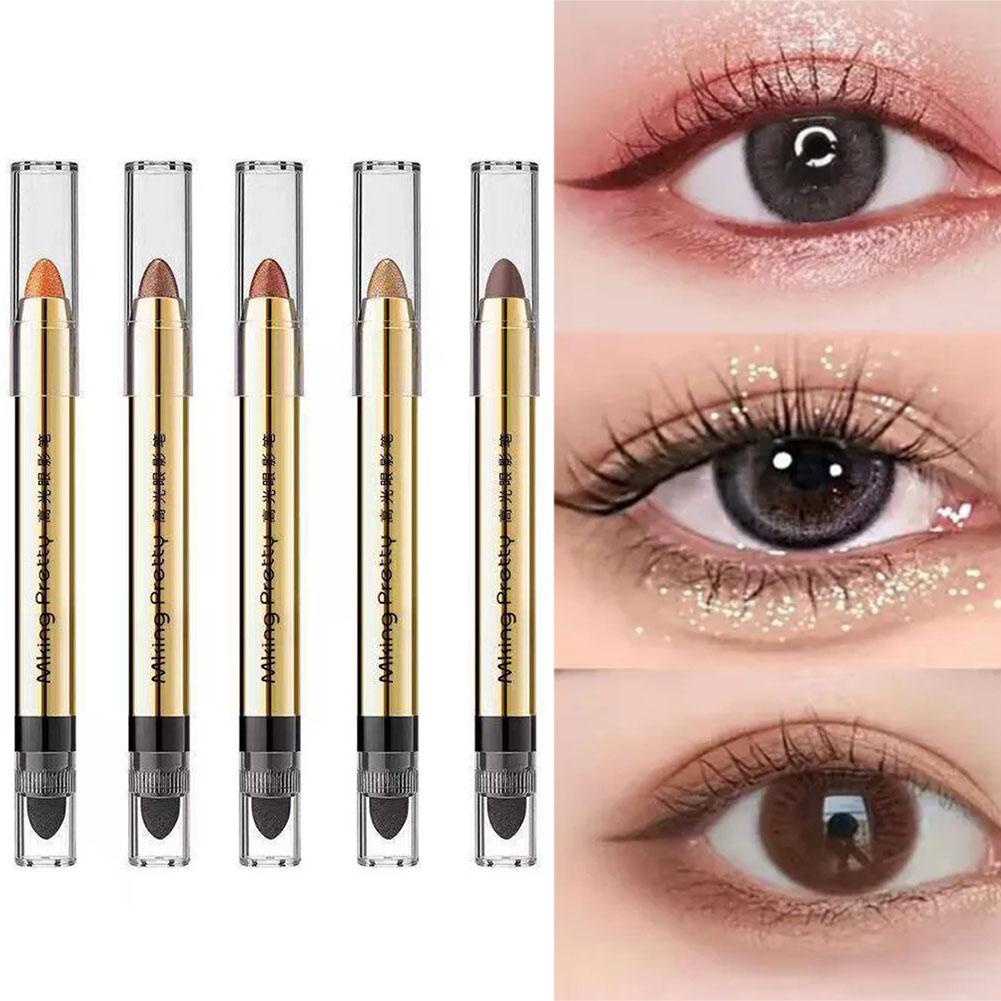 MKING PRETTY Double-Head Lying Silkworm Pen Pearlescent Fine Flash ...