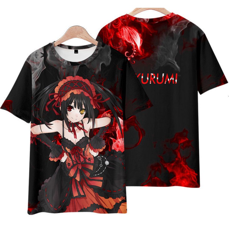 Maglietta Cosplay Tokisaki Kurumi Di DATE A LIVE | T-Shirt Anime Unisex, Vestibilit&agrave; Regolare, Leggera | Perfetta Per Adolescenti E Adulti