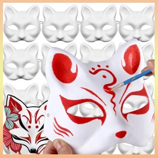 5 Pcs Therian Mask Cat Face Masquerade Halloween Masks Adults Blank Props  Hand