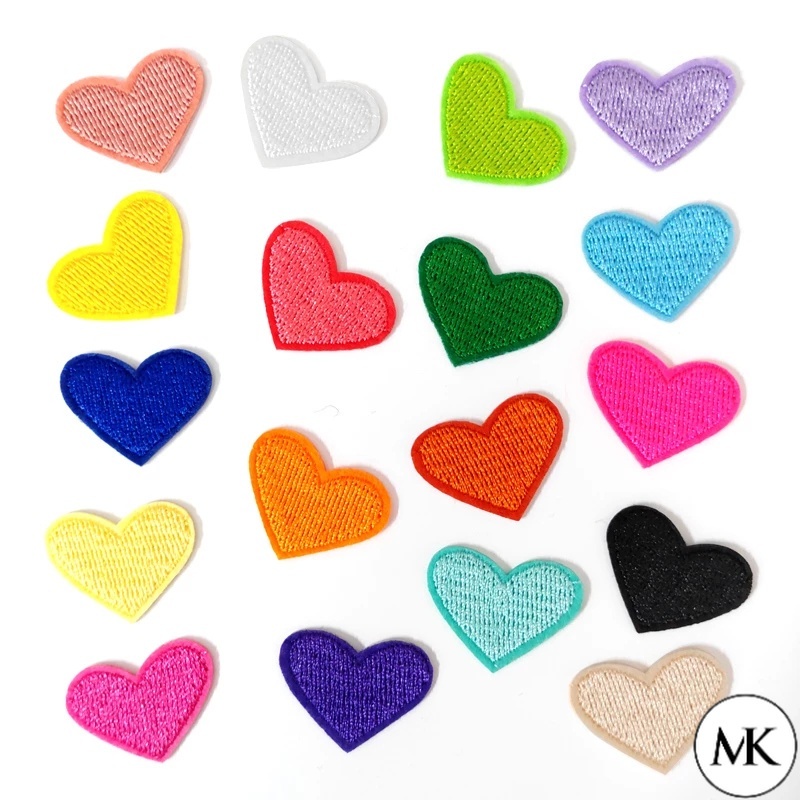MinLia 20PCS Love Heart Fabric Patches - Multicolor DIY Sew-on Appliques For Clothes & Bags