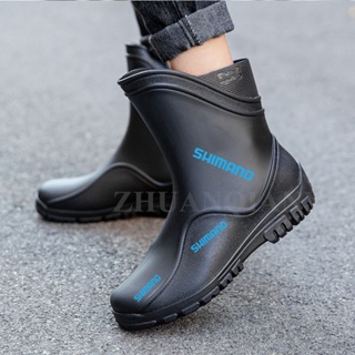 Shimano Men's Fishing Wading Shoes Waterproof Wear-Resistant Non-Slip Rain  Boots Anti-Skid Rubber Water Shoes
