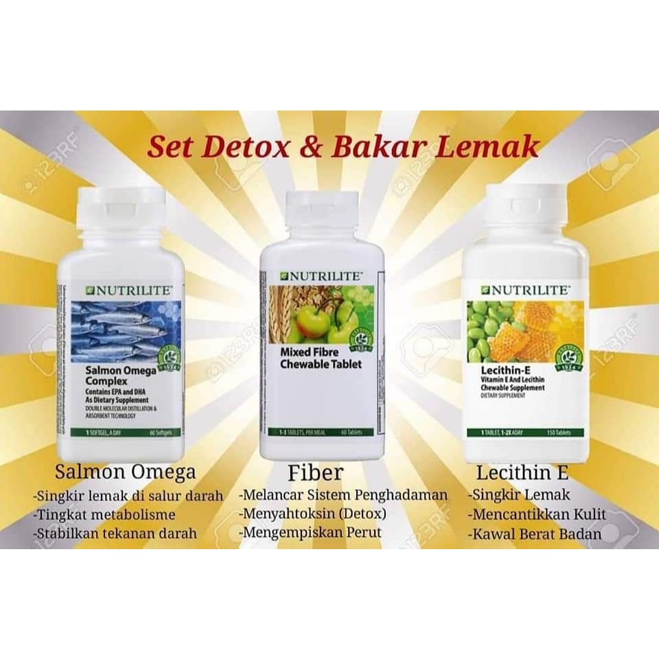 Amway Nutrilite Set Detox & Bakar Lemak (Omega + LecithinE + Mixed