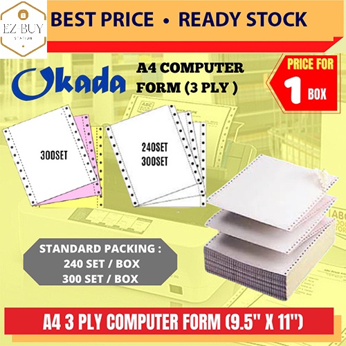 A4 3 PLY NCR COMPUTER PAPER ( 9.5'' X 11'') / Computer Form Paper ...