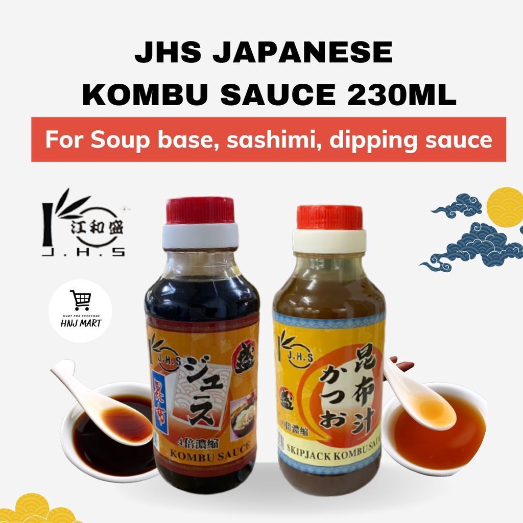 JHS Japanese Kombu Sauce 230ml Kombu Soup Base Katsuo Bonito Kelp
