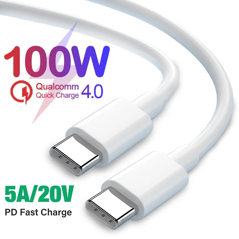 PD 100W 5A/20V USB C to USB Type-C Cable Fast Charge Data Cable For ...