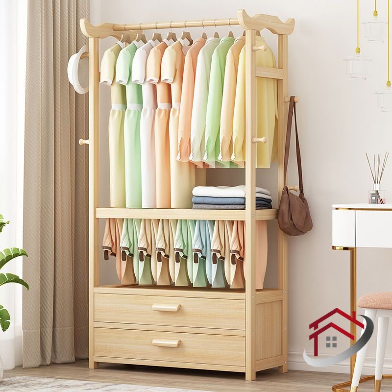 Vertical Clothes Hanger Floor Hanger Coat Rack MultiFunctional Solid