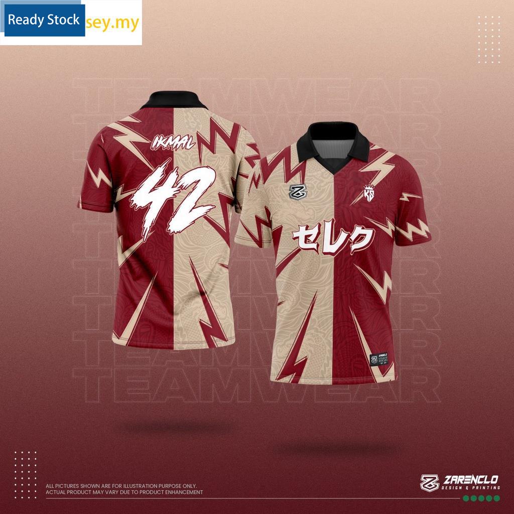 Baju Raya 2023 Jersey Viral Berkolar Collar Retro ShortSleeves Jersi ...