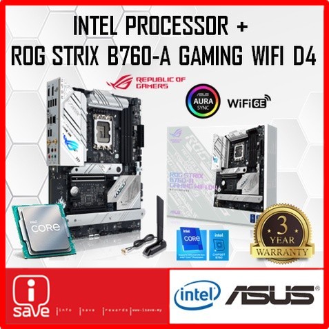ASUS ROG STRIX B760-G GAMING D4 motherboard WIFI Intel® Socket LGA1700 for  13th Gen Intel®(M-ATX/Intel 2.5Gb+wifi 6E)Windows® 11, Windows® 10 64-bit 