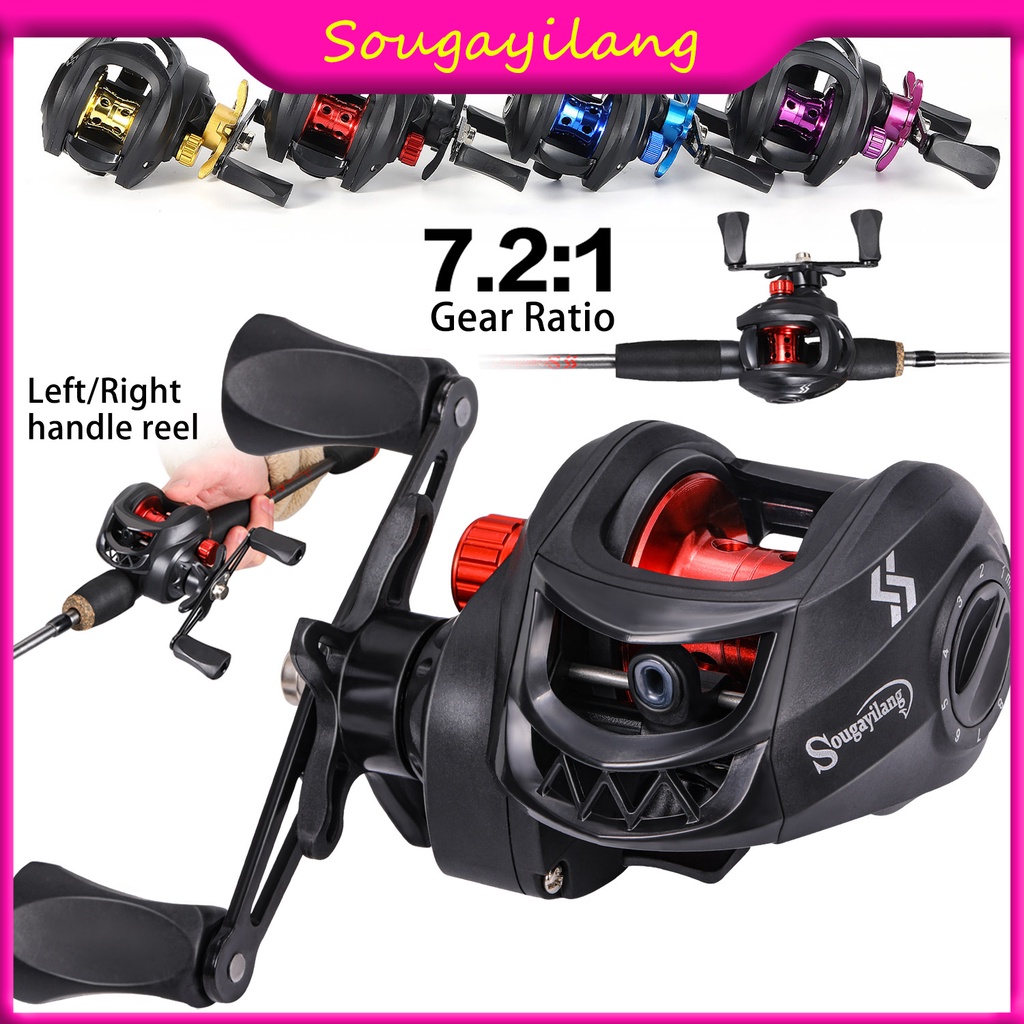 Sougayilang Baitcaster Combo's, 2 secties M/MH lichtgewicht werpvishengel en 8.0:1 Baitcasting Reel, 1,8/2,1 m hengel en haspel set voor reizen, zoutwater zoetwater-1.8LL