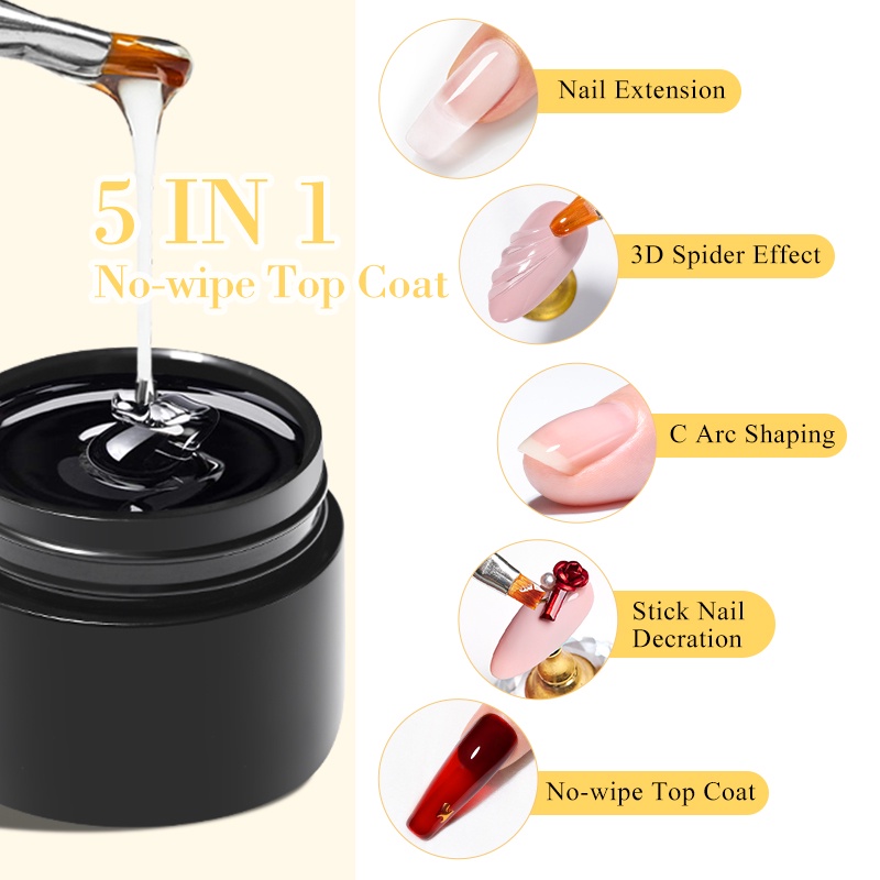 Mtssii 5 IN 1 No-wipe Top Coat Reinforcement Gel Nail Polish Gel ...