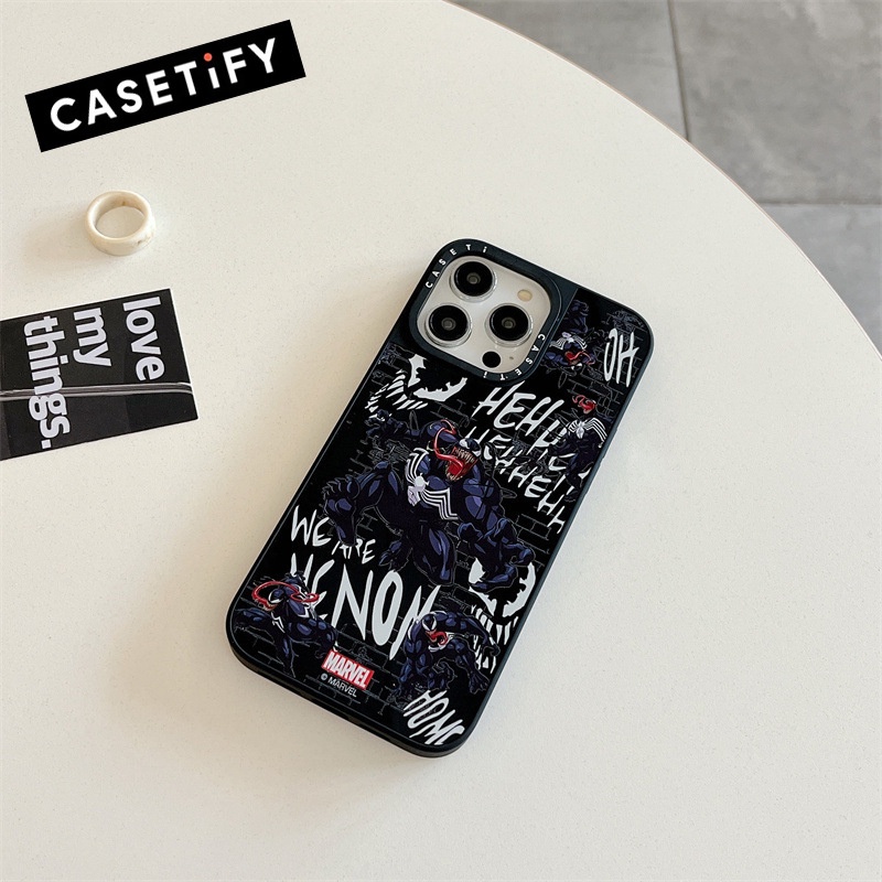 Venom Spider man X CASETiFY High Quality Mirror Surface Phone Case Cover for IPhone 11 12 13 14 Pro Max Shockproof Case for IPhone 14 Pro Max IPhone