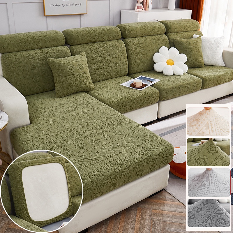Elastic Sofa Seat Cushion Cover 1 2 3 4 Seater Slipcover L Shape Sofa