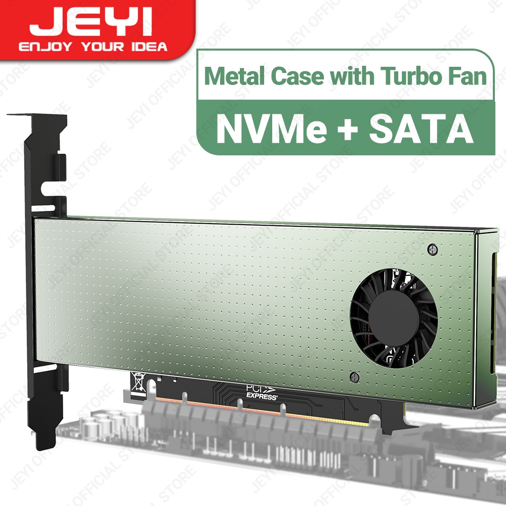 Adattatore SSD JEYI per NVMe Dual M.2 PCIe X4 X8 X16 4.0 NGFF SSD, NVME