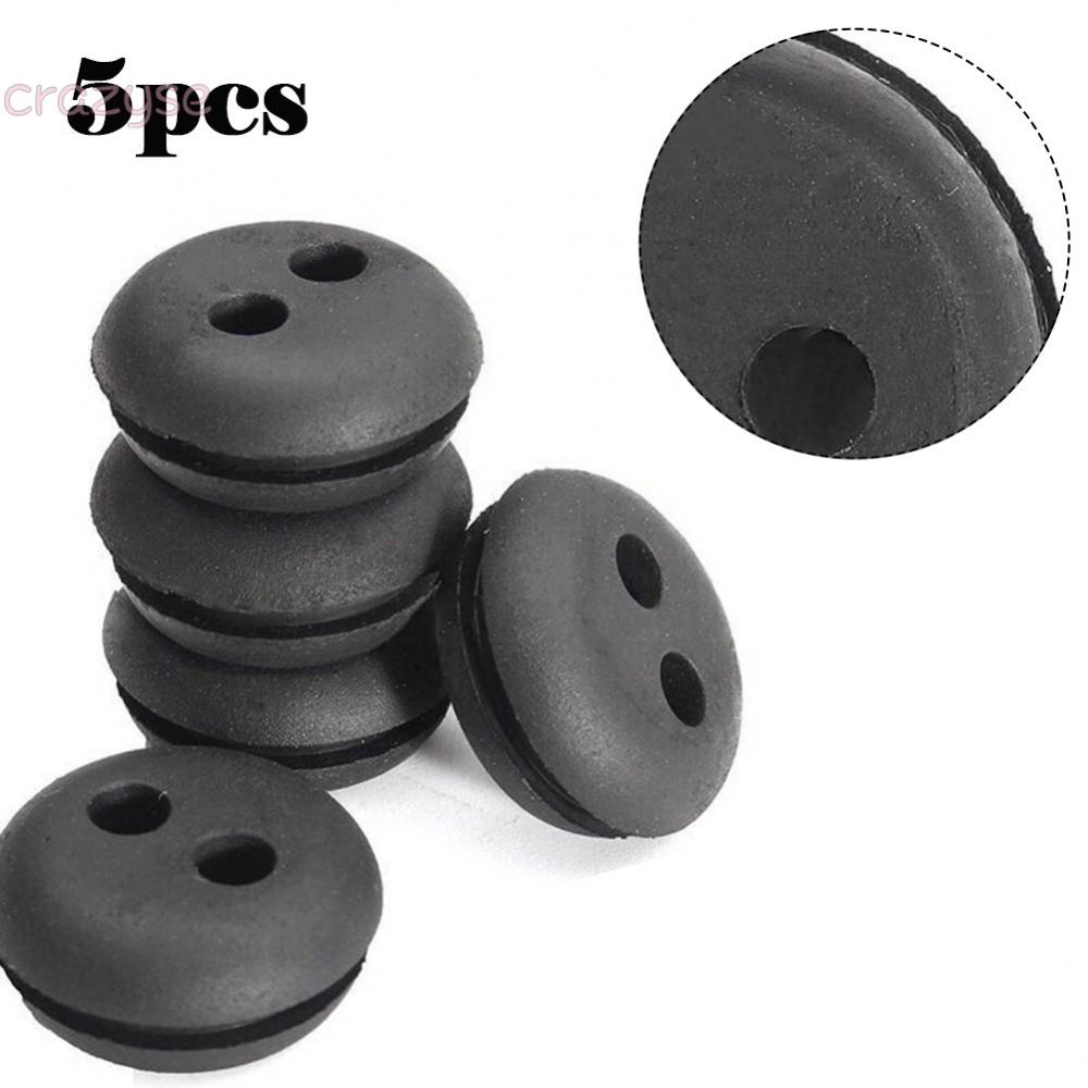 【CRAZYSPE】5 Pack Universal 2 Hole Black Rubber Fuel Tank Grommets for