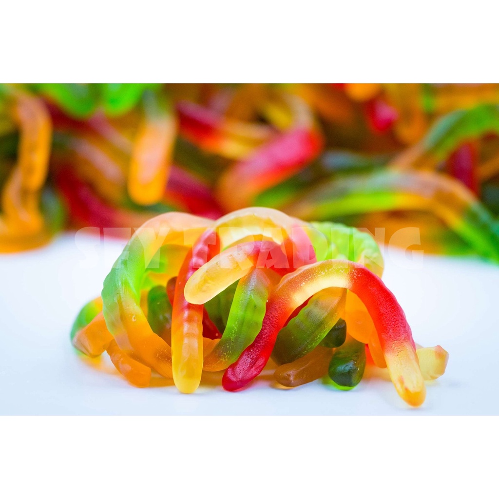 Oily Worms Mix Rings Assorted Bebeto Halal Gummy Candy - 100g Repacked ...