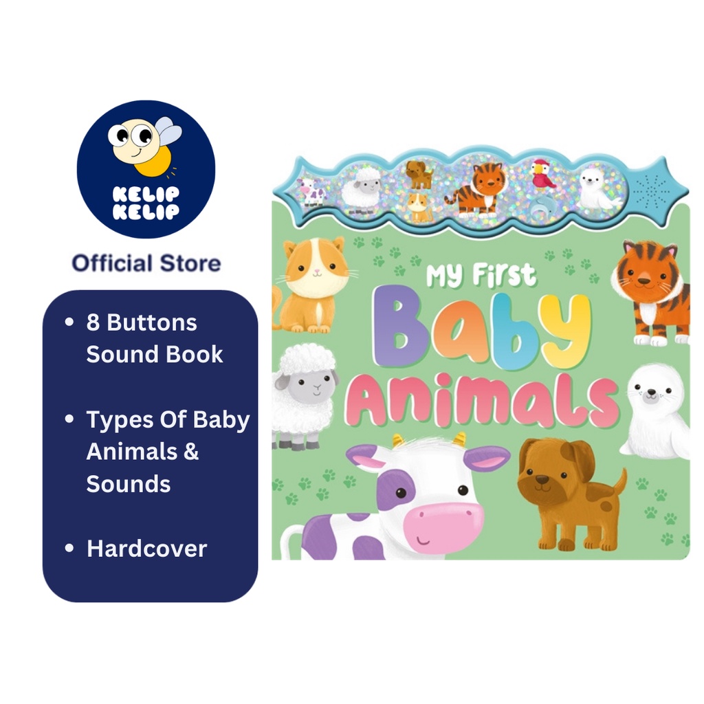 My First Baby Animals Sound Book For Toddlers & Kids To Learn With 8 Buttons (Hardcover