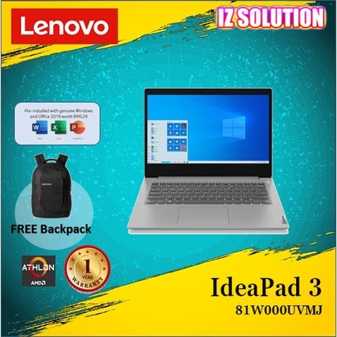 LENOVO IDEAPAD 3 14ADA05 81W000UVMJ 14" HD LAPTOP ( AMD ATHLON 3020E ...