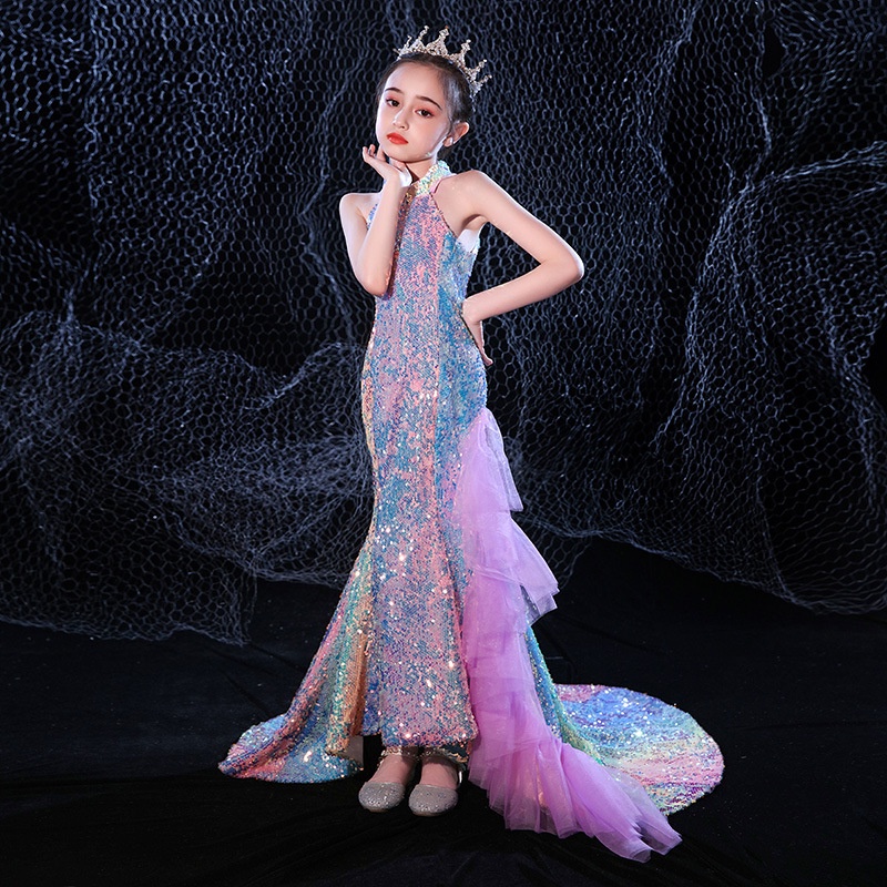 chinese dress ladies Kids Dresses: Girls Blue Mermaid Frock main image 0