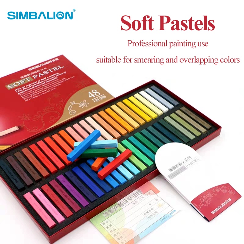 SIMBALION Non Toxic Colored Soft Pastels/Chalks/Sticks/Crayons 12/24/36