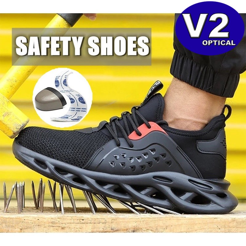 Safety Shoes Anti Slip Anti Smash Protective Steel Toe Cap Boots Men ...