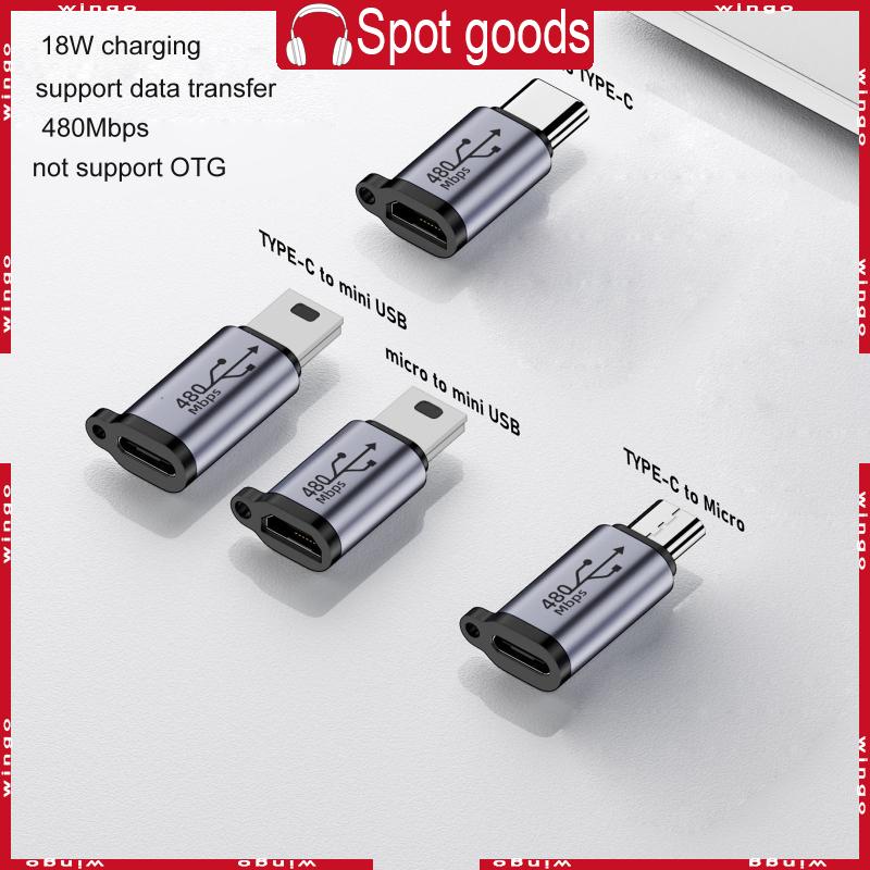 WIN Usb-C to Micro USB Mini USB Adapter Type-C Female To Micro Usb Male ...