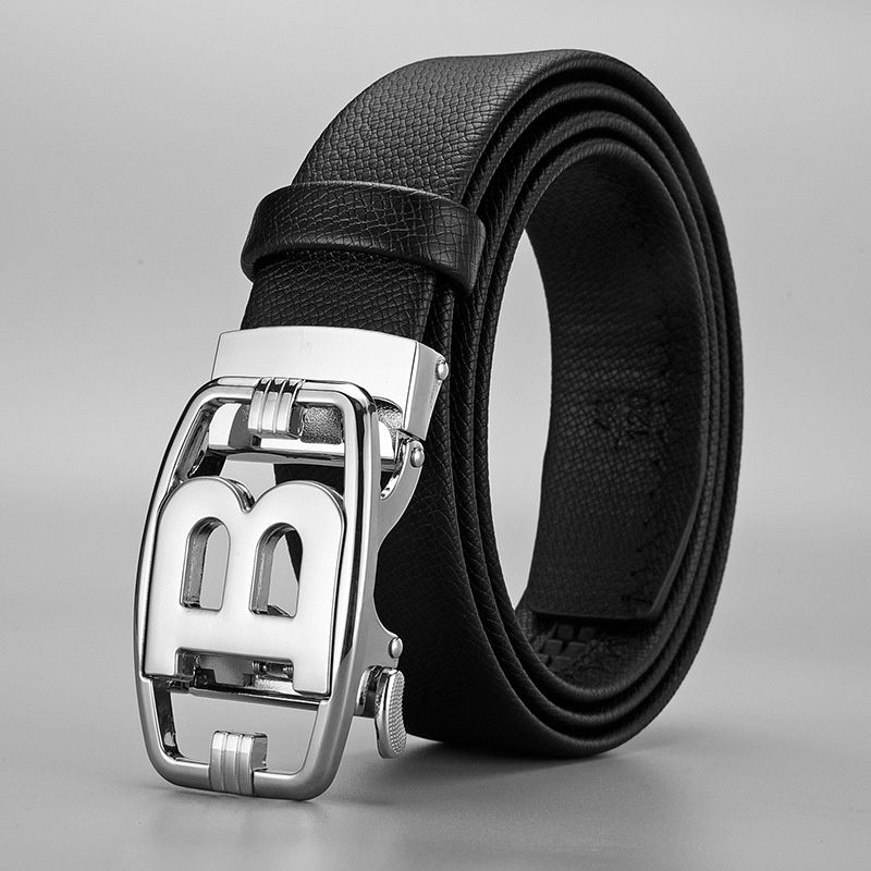 Belt Men's Belt New Style TwoLayer Cowhide Alloy Automatic Buckle Genuine Leather Shopee Malaysia