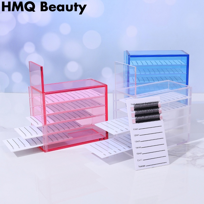 5 Layers Eyelash Storage Box Acrylic Pallet False Eyelashes Case Holder ...