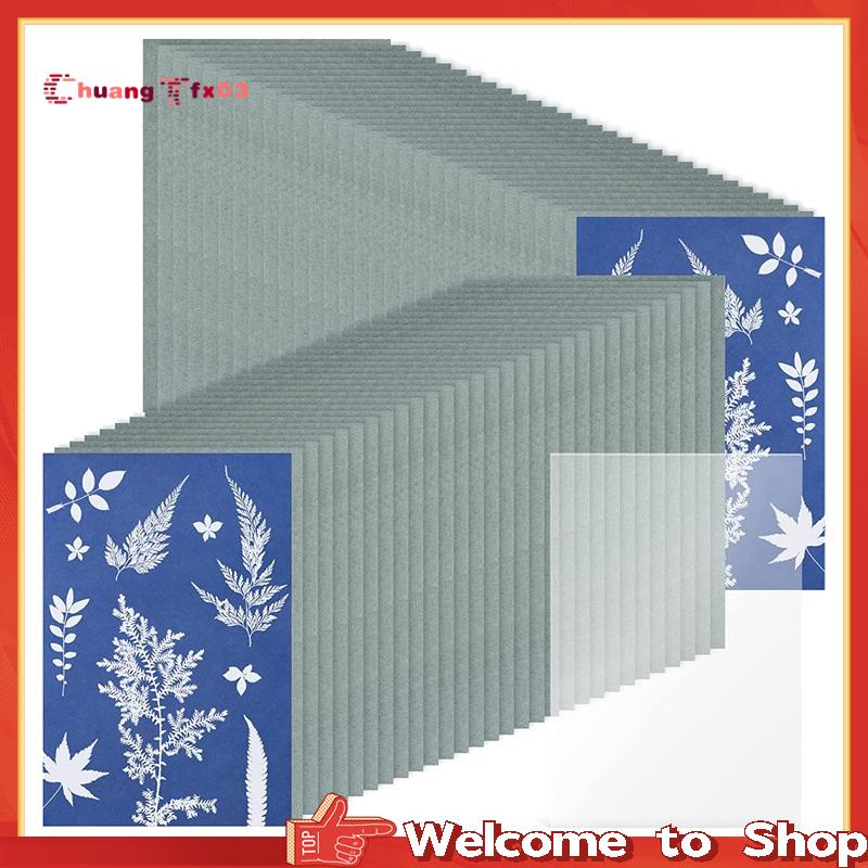 61 Pcs Sun Print Paper Cyanotype Paper Kit,Solar Drawing Paper
