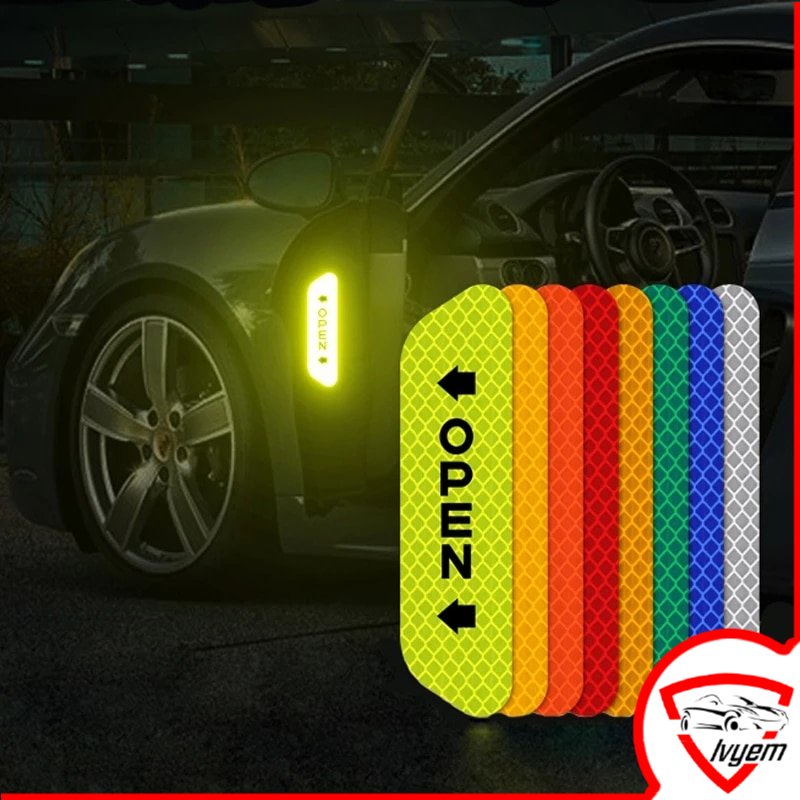 4pcs Car Stickers Body Reflective Safety Stickers Reflective Safety ...